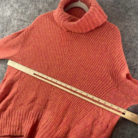 Anthropologie Moth Fireside Sweater Coral Pink Turtleneck Long Sleeve Oversized - Picture 5 of 10
